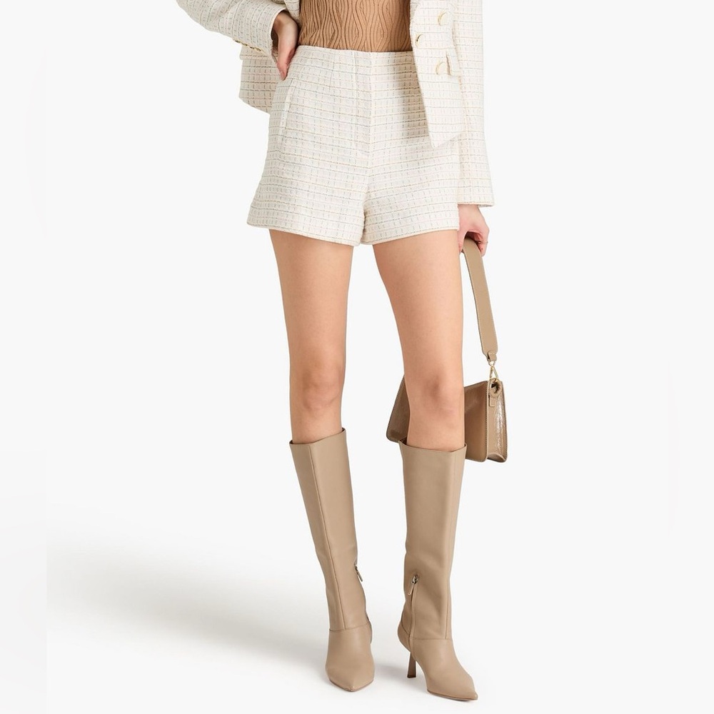 Veronica Beard White Cotton-Tweed Shorts in Size 2